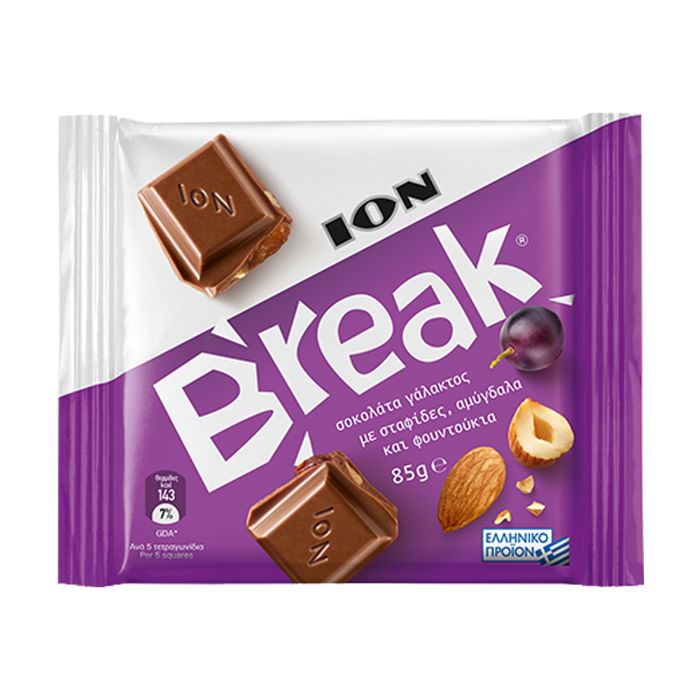 ION Break Nuts and Raisins Chocolate 85g