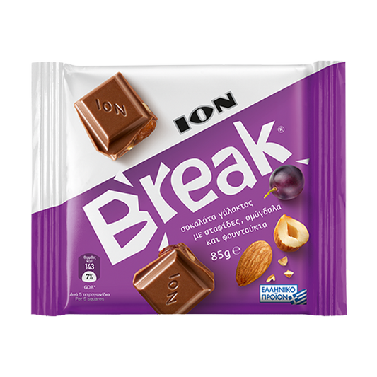ION Break Nuts and Raisins Chocolate 85g