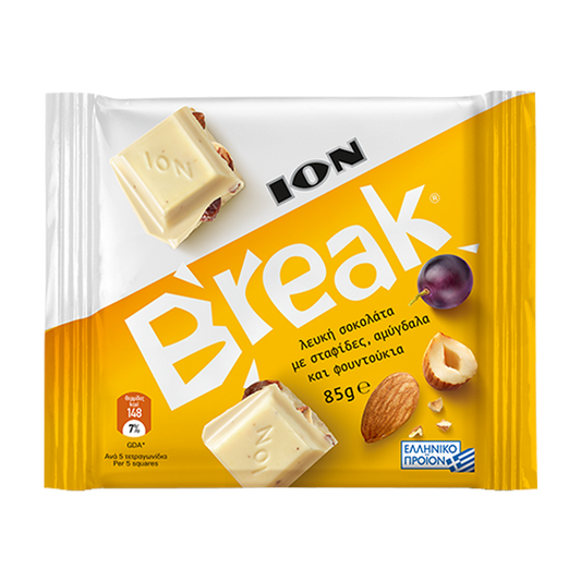 ION Break White Nuts and Raisins Chocolate 85g