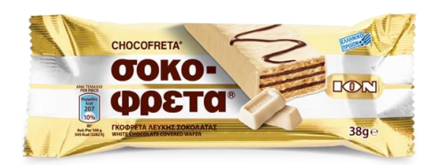 ION CHOCO-FRETA White Chocolate Covered Wafer 38g