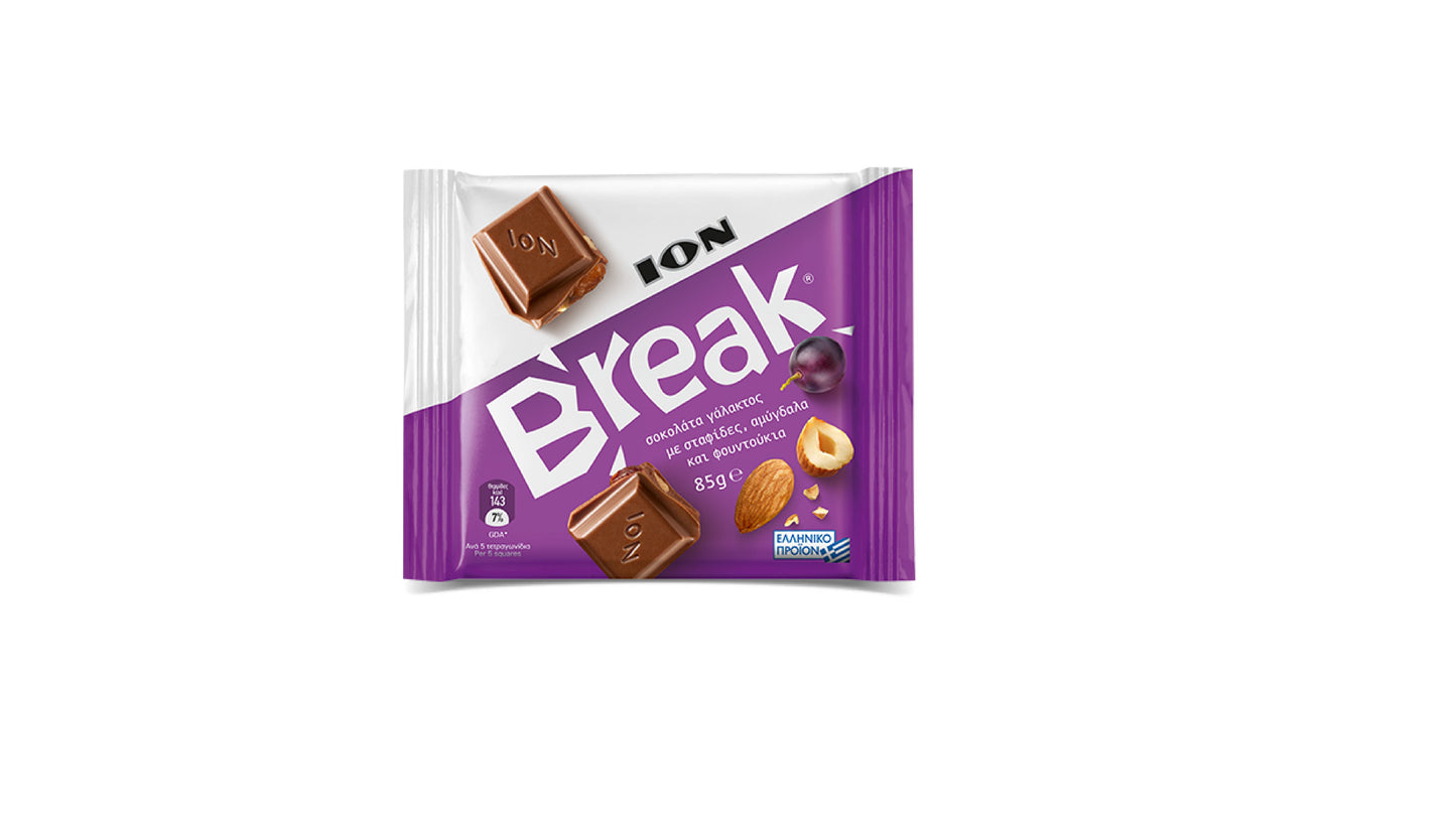 ION Break Nuts and Raisins Chocolate 85g